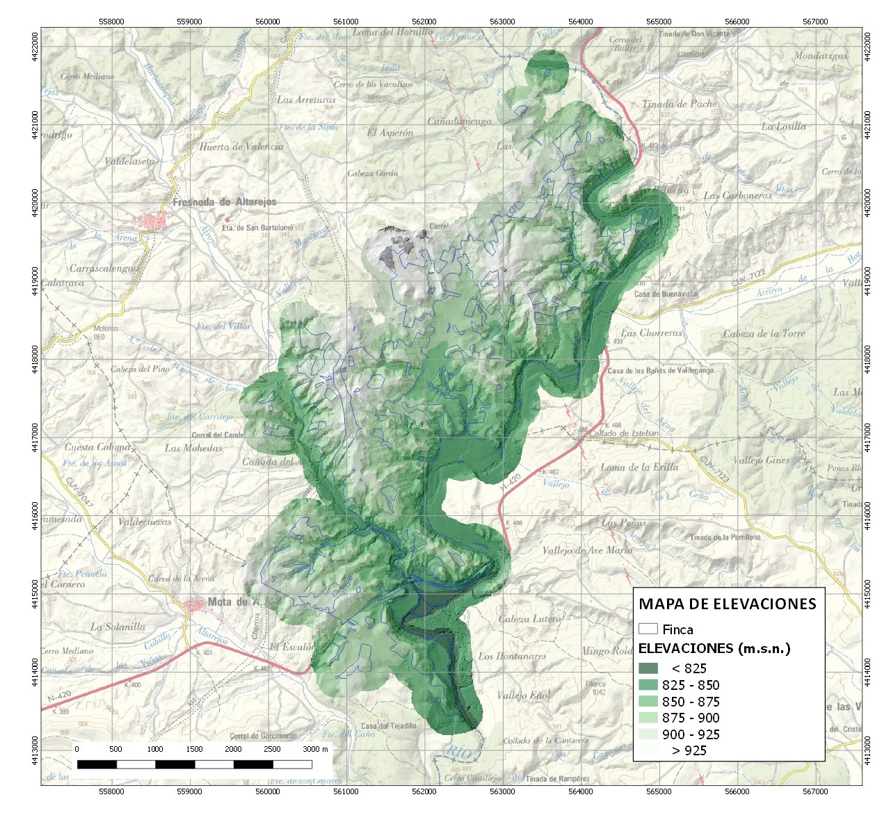 Cartografía Básica. Mapa de Elevaciones