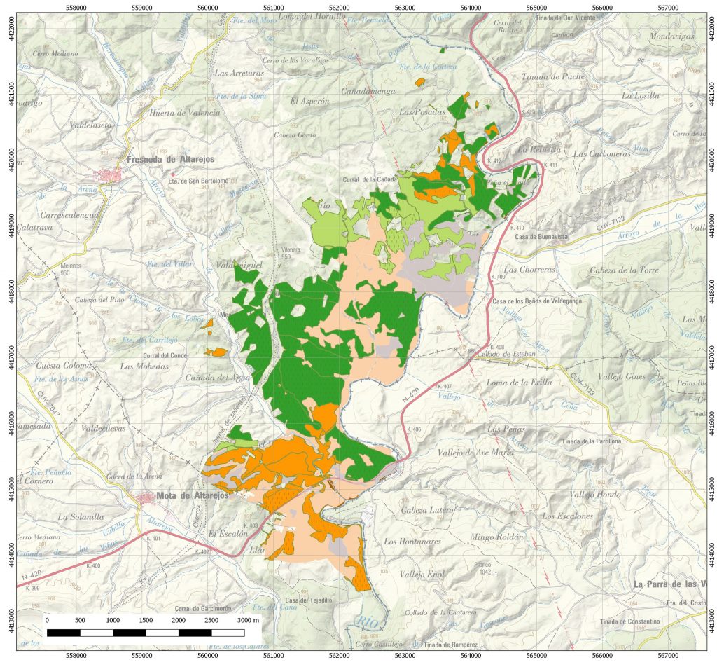 Cartografía Básica. Mapa de Formaciones Vegetales elaborado a partir de datos del Mapa Forestal de España (MFE50)