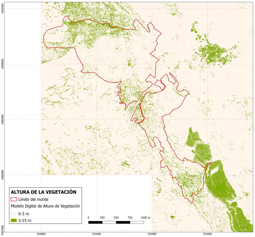 Cartografía Forestal. Mapa de Altura de la Vegetación