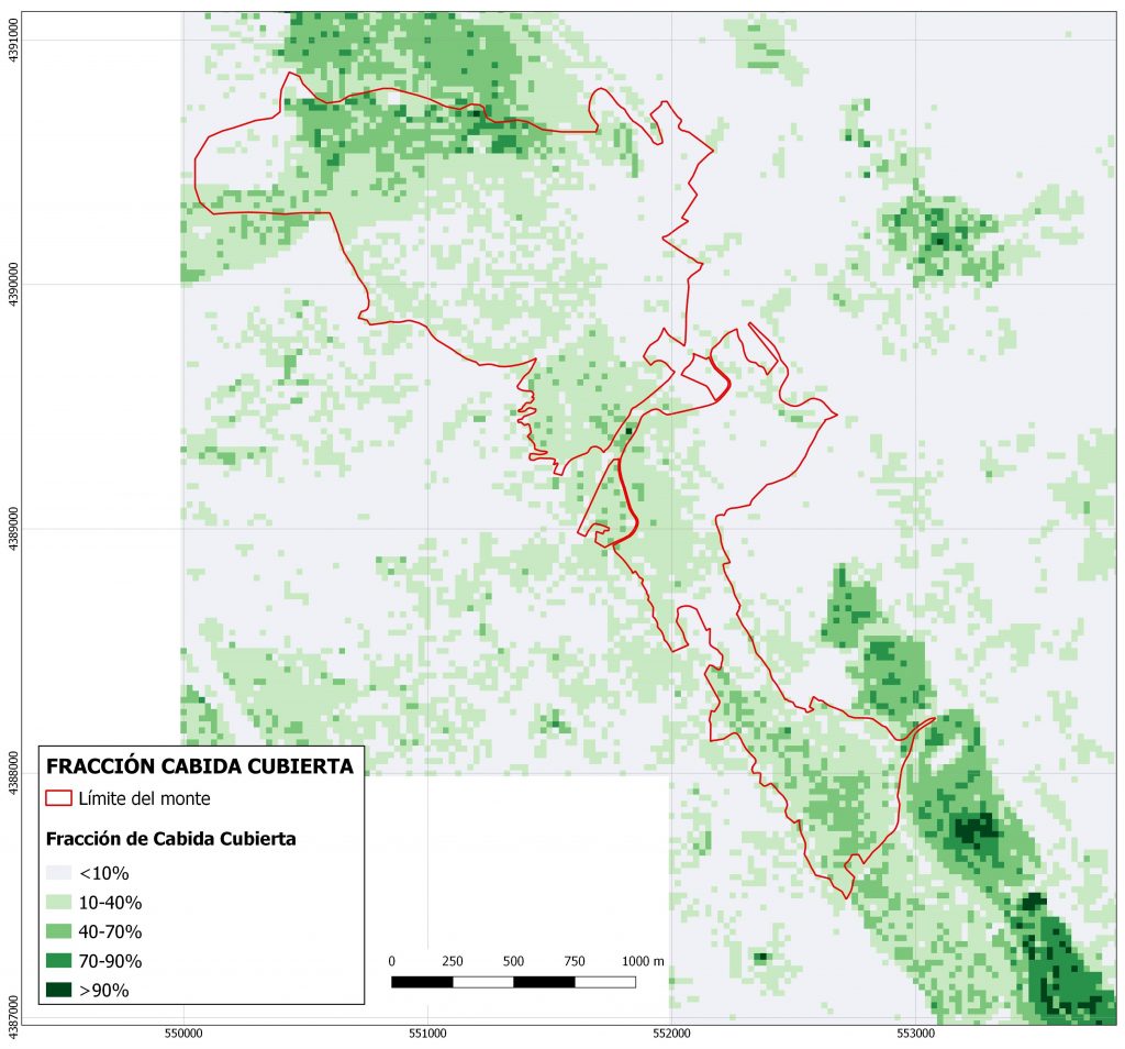 Cartografía Forestal. Mapa de Fracción de Cabida Cubierta