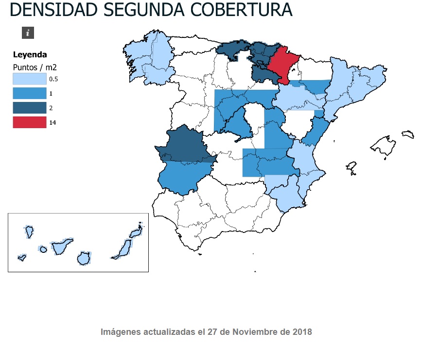 LiDAR Dennsidad de la Segunda Cobertura
